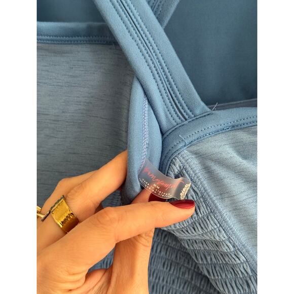 FREE PEOPLE Smockin Hot Dress Denim Haze Size Medium - Picture 6 of 7